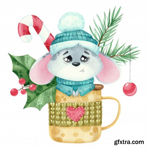 20 Cute Watercolor Christmas Illustration