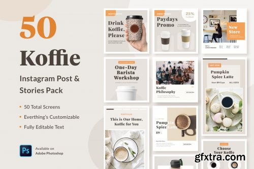 CreativeMarket - Instagram Template - Koffie 4366355