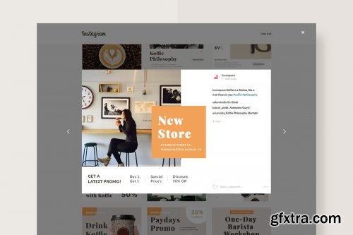 CreativeMarket - Instagram Template - Koffie 4366355