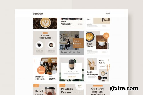 CreativeMarket - Instagram Template - Koffie 4366355