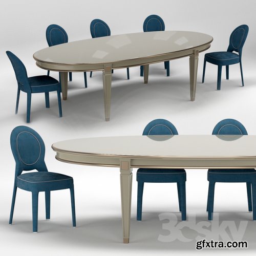 Ritz Medaillon Chair and Vendome Table 3d model