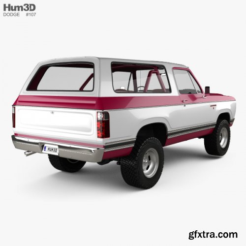 Dodge Ramcharger with HQ interior 1979 3D model