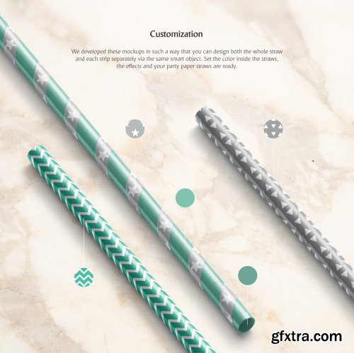 Paper Straw Mockups Set