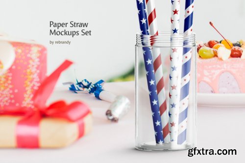 Paper Straw Mockups Set