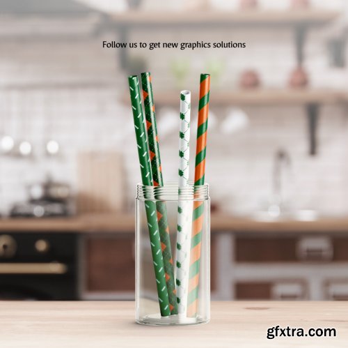 Paper Straw Mockups Set