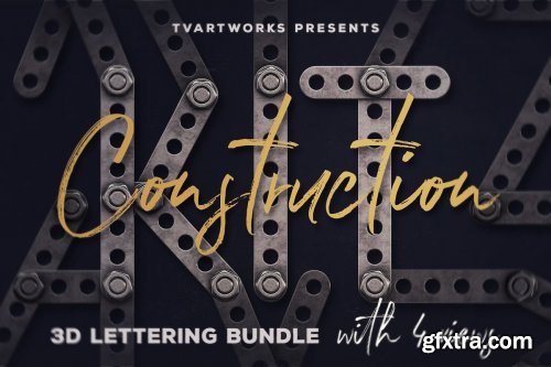 CreativeMarket - Construction Kit 3D Lettering 3838726