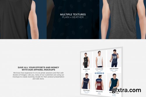 Men's Sleeveless Shirt Mockup Set