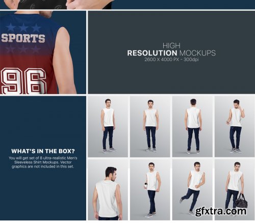 Men's Sleeveless Shirt Mockup Set