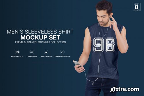 Men's Sleeveless Shirt Mockup Set