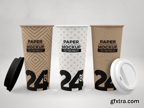 Paper Cup and Lid Mockups