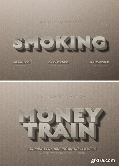 Vintage Movie Title Text Effect Mockup