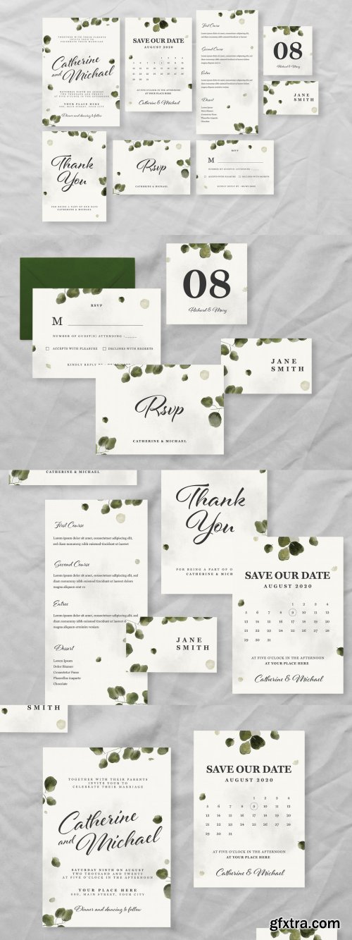 Eucalyptus Wedding Invitation Set