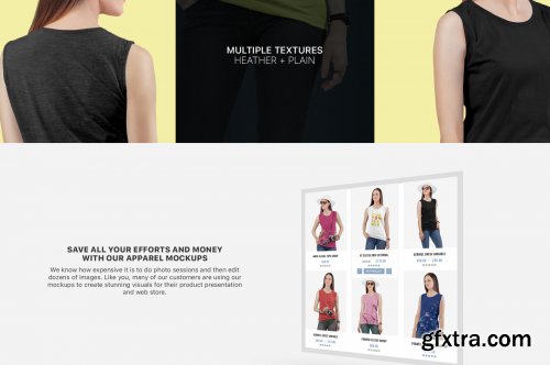 Women's Sleeveless Shirt Mockup Set