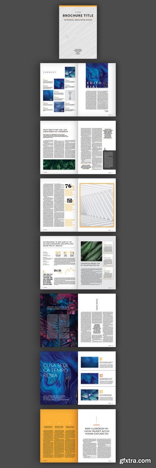 Brochure Layout with Orange Accents