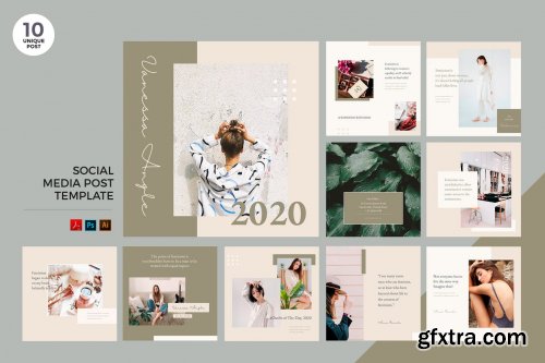 Elegant Fashion Social Media Kit PSD & AI Template