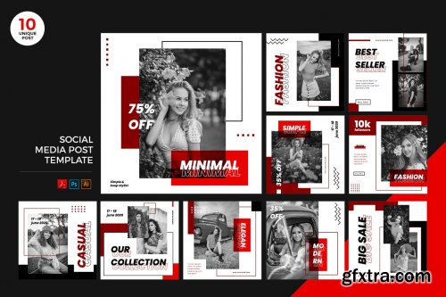 Urban Fashion Social Media Kit PSD & AI Template