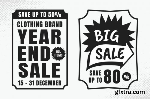 Sale Advertise Vintage Typography Label