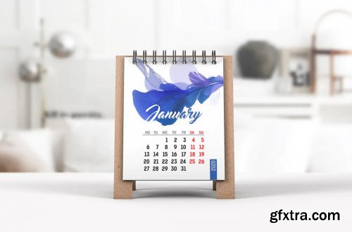 Mini Desk Calendar Mockup