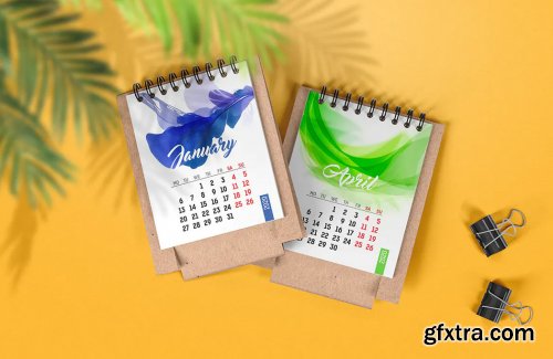 Mini Desk Calendar Mockup