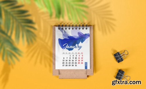 Mini Desk Calendar Mockup