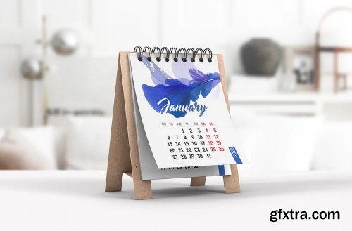 Mini Desk Calendar Mockup