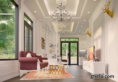 Interior Villa Scene Sketchup by TD Me 