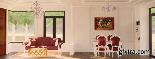 Interior Villa Scene Sketchup by TD Me 