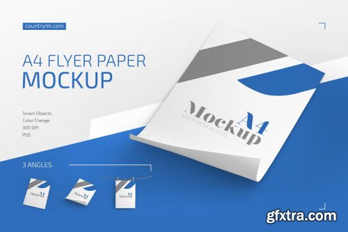 CreativeMarket - A4 Flyer Paper Mockup Set 4365211