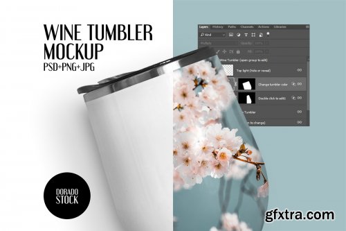 CreativeMarket - Wine Tumbler Mockup 4365022