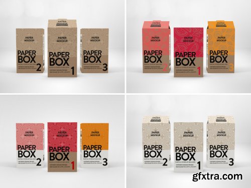 Sqaure Paper Boxes Mockup