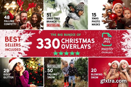 CreativeMarket - 330 Christmas Photo Overlays 4297546