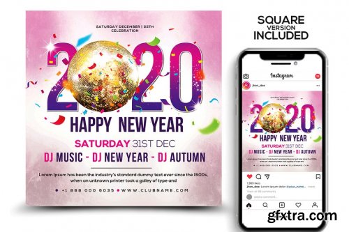 CreativeMarket - New Years Flyer Template 4351834