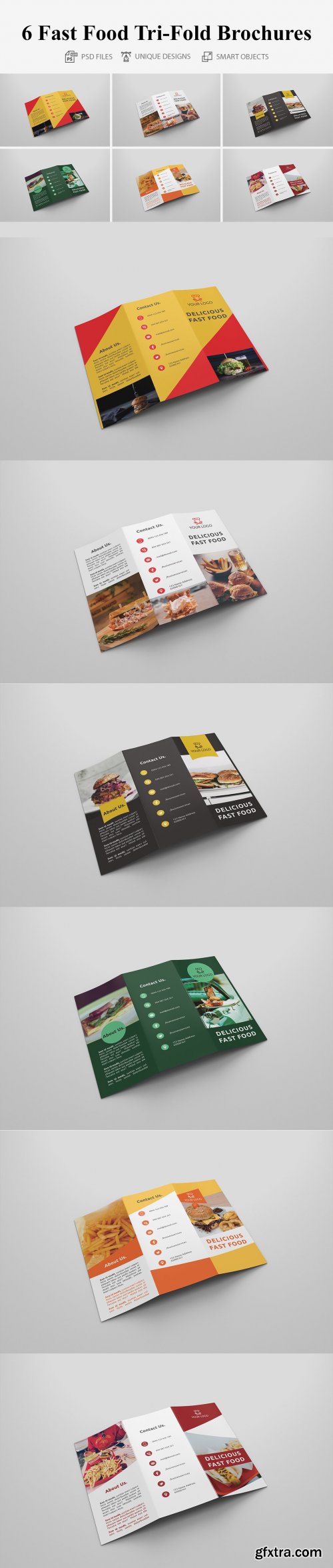 CreativeMarket - Fast Food Tri-fold Brochures 4273298