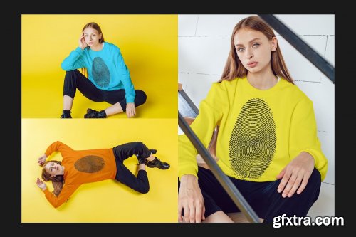 CreativeMarket - Girl's Sweatshirt Mock-Up Set 4286439