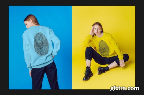 CreativeMarket - Girl's Sweatshirt Mock-Up Set 4286439