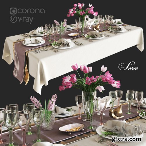 Table setting with flowers 