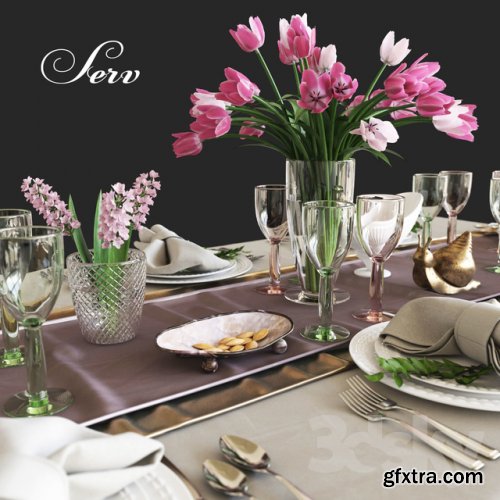 Table setting with flowers 