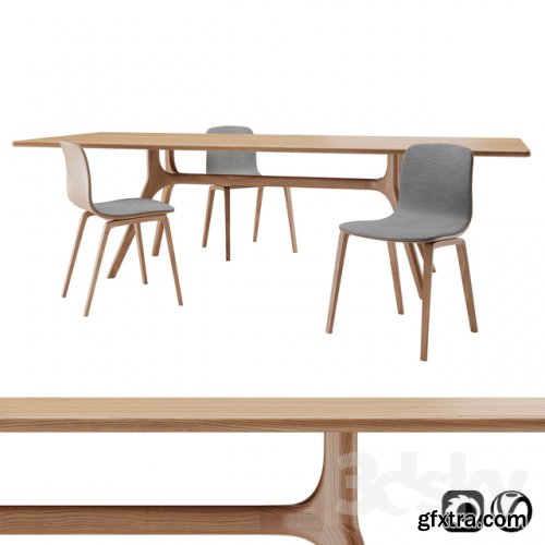 Nil Table and Aava Chair Set 