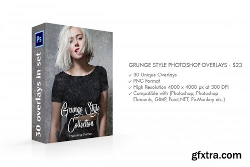 CreativeMarket - Grunge Style Photoshop Overlays 4366665