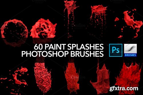 CreativeMarket - 60 Paint Splash Brushes for PS 4388616