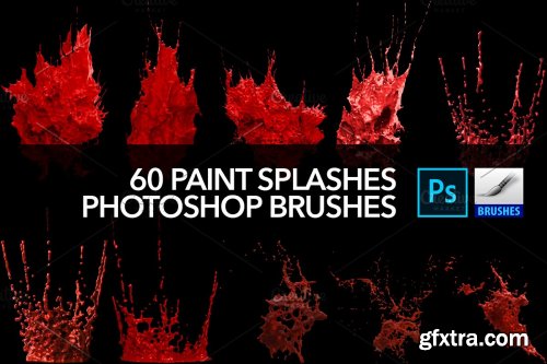 CreativeMarket - 60 Paint Splash Brushes for PS 4388616