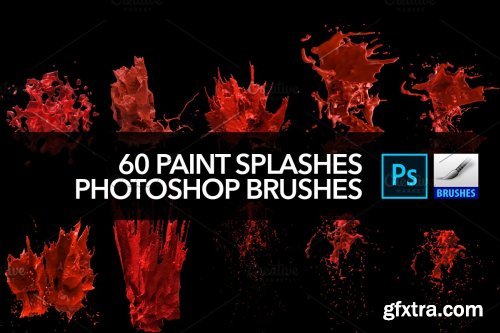 CreativeMarket - 60 Paint Splash Brushes for PS 4388616