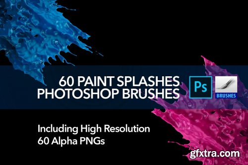 CreativeMarket - 60 Paint Splash Brushes for PS 4388616