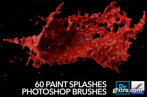 CreativeMarket - 60 Paint Splash Brushes for PS 4388616