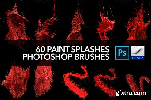 CreativeMarket - 60 Paint Splash Brushes for PS 4388616