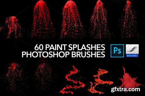 CreativeMarket - 60 Paint Splash Brushes for PS 4388616