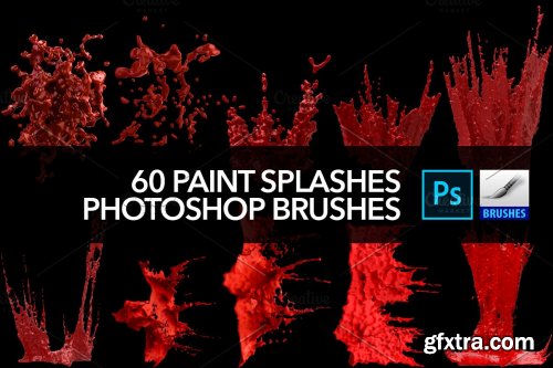 CreativeMarket - 60 Paint Splash Brushes for PS 4388616