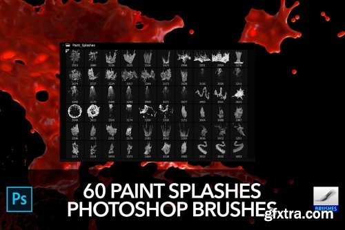 CreativeMarket - 60 Paint Splash Brushes for PS 4388616