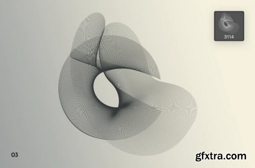 Wireframe Wavy Objects Photoshop Brushes