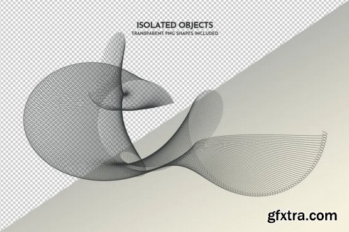 Wireframe Wavy Objects Photoshop Brushes